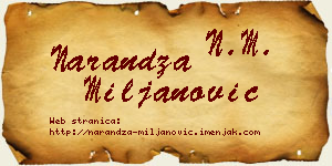 Narandža Miljanović vizit kartica